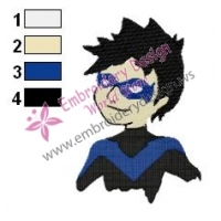 Nightwing Teen Titans Embroidery Design 08